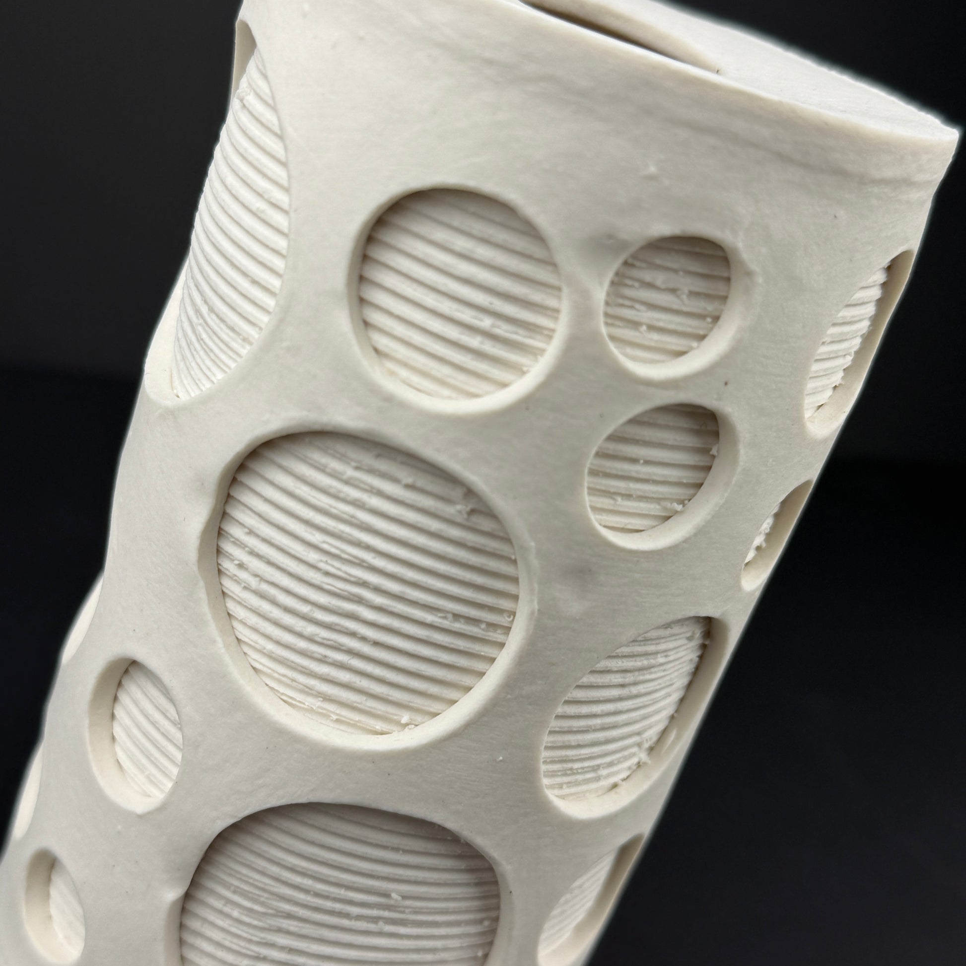 Porcelain textured vase