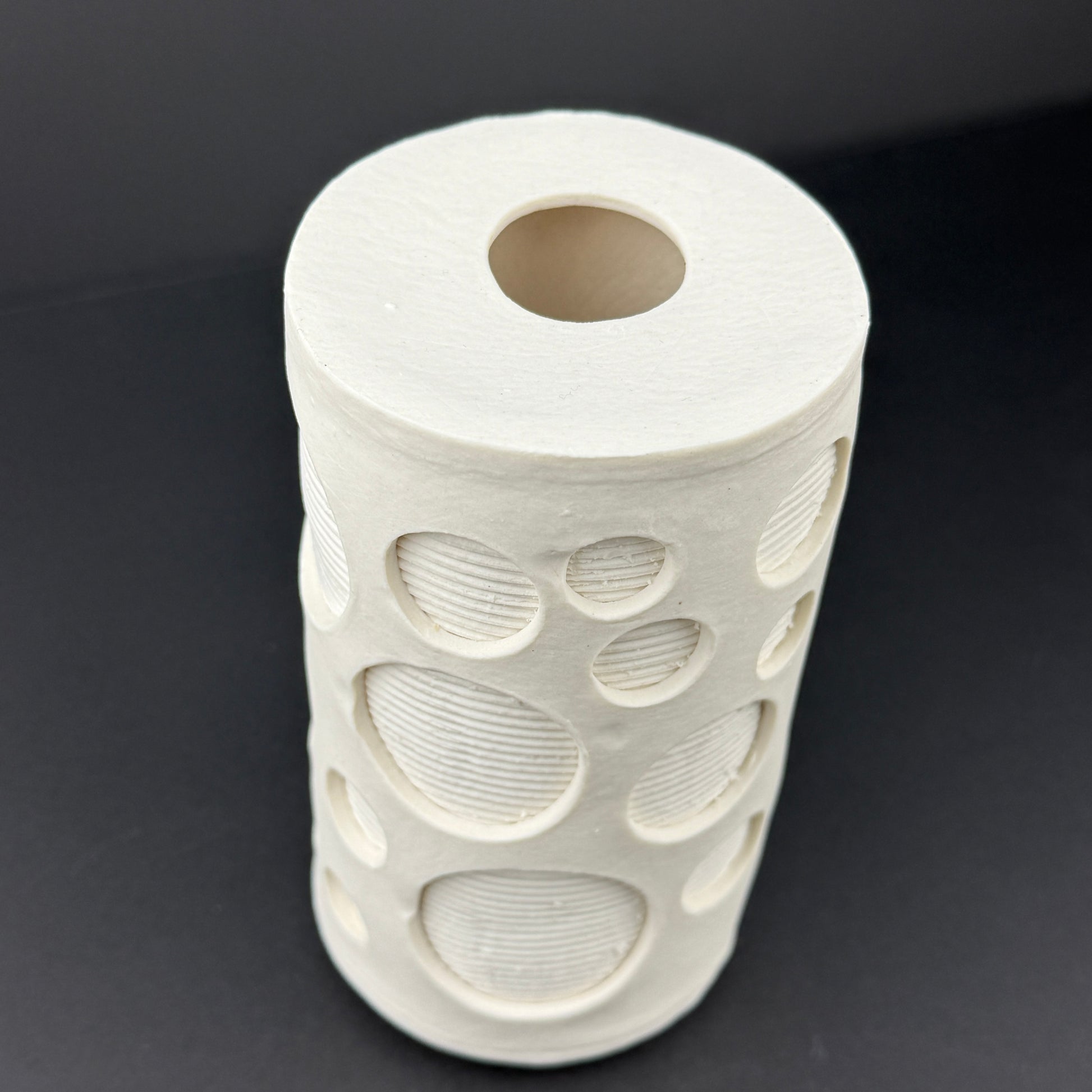 Porcelain textured vase