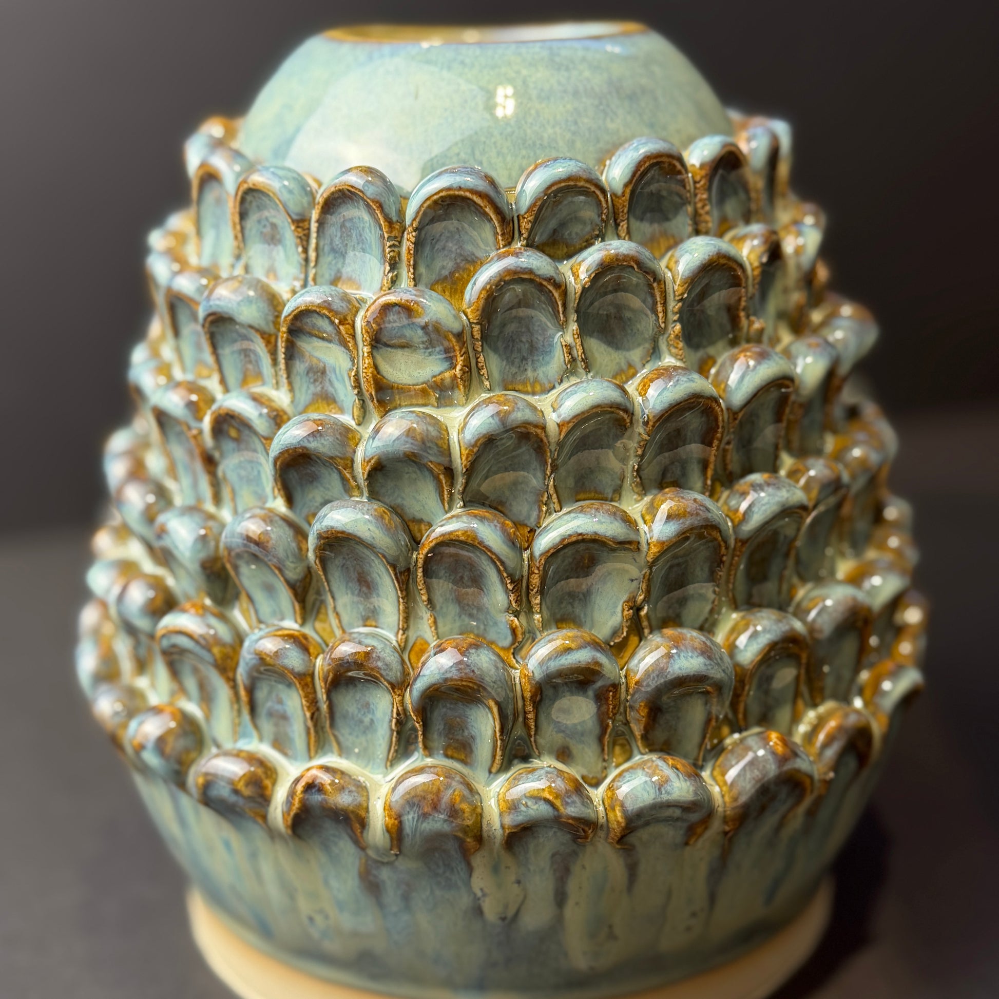 Weathered turquoise vase