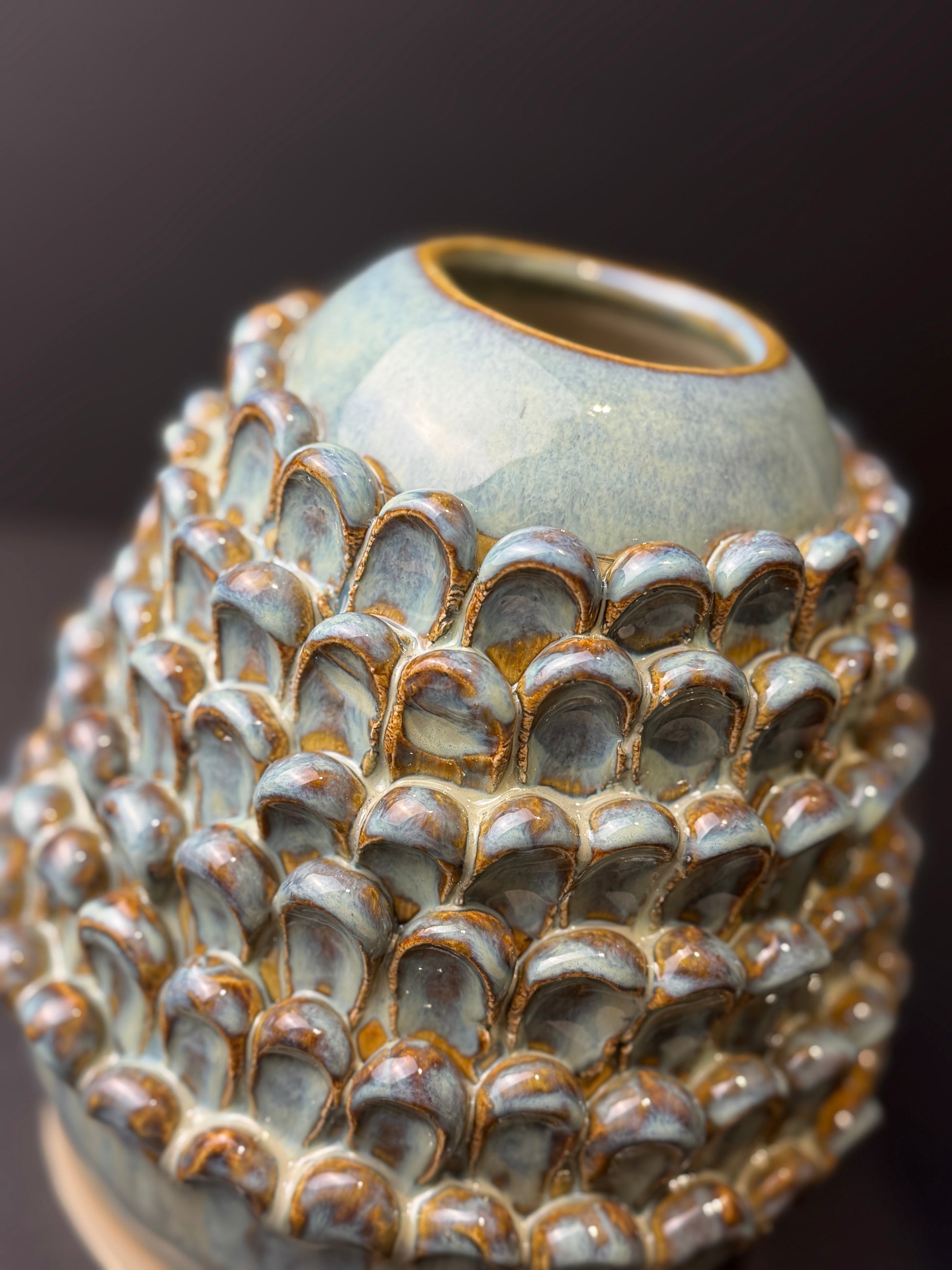 Weathered turquoise vase