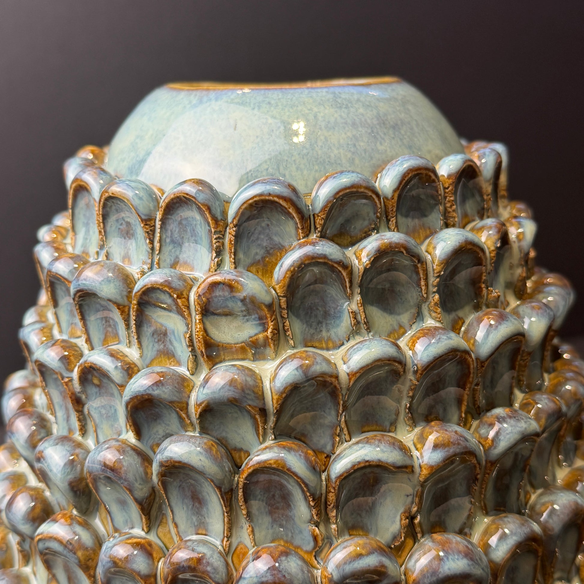 Weathered turquoise vase