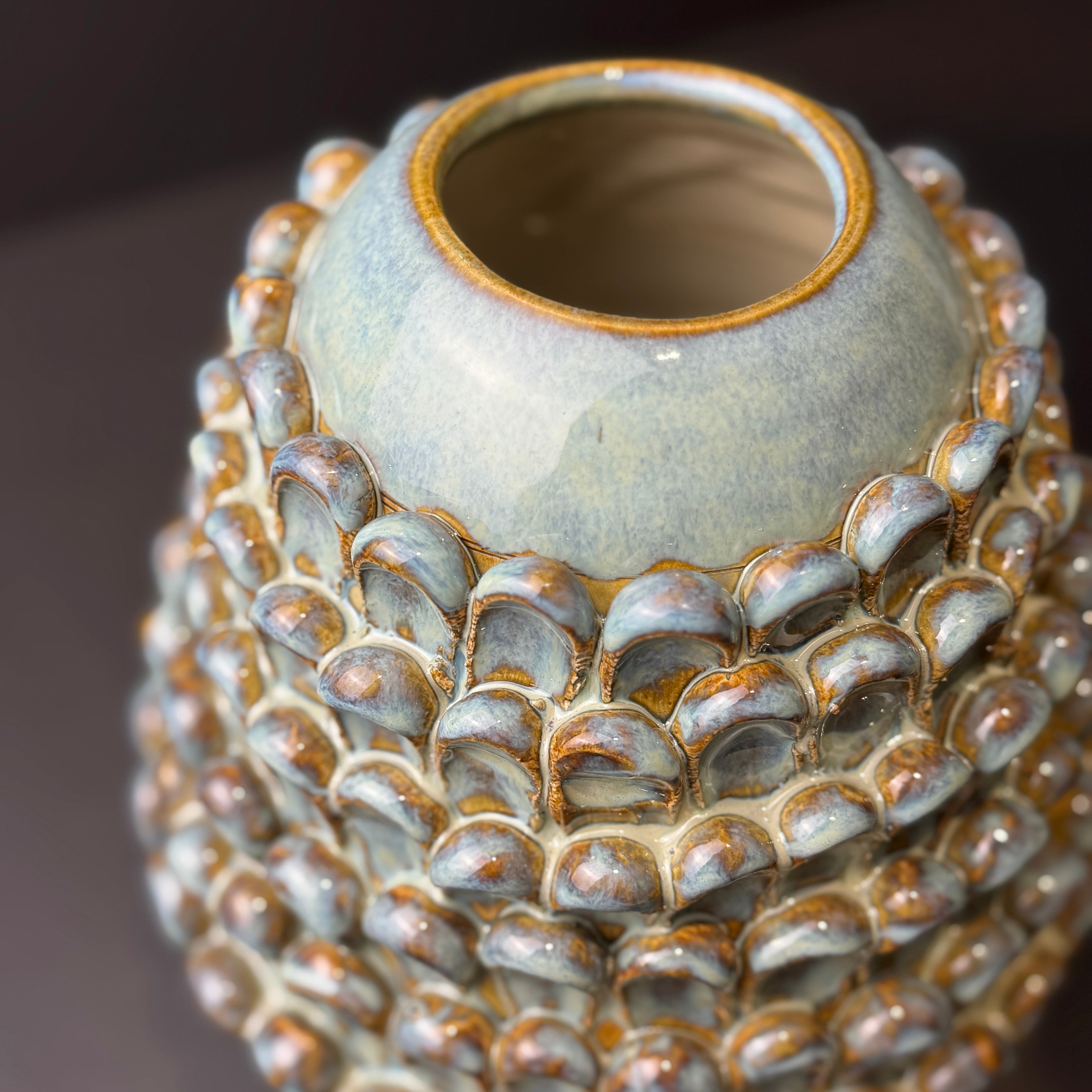 Weathered turquoise vase